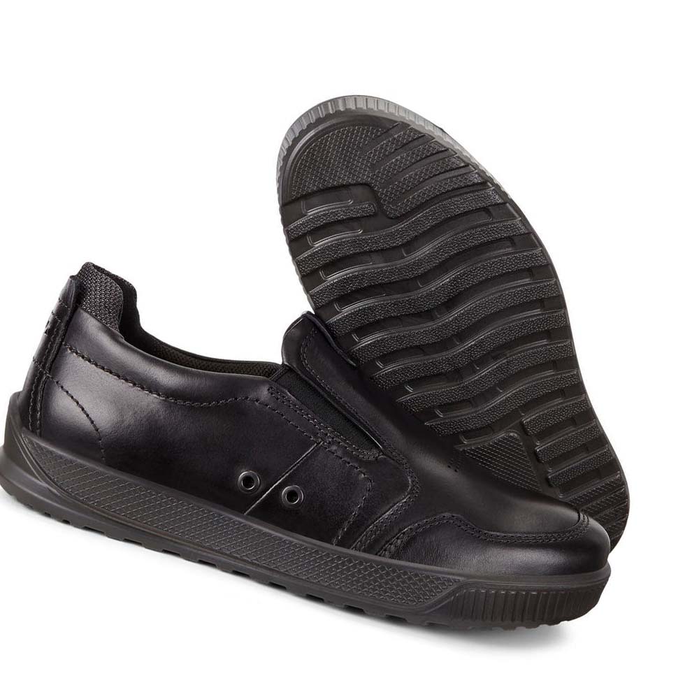 Men's Ecco Byway Slip On Casual Shoes Black | USA 459CTV